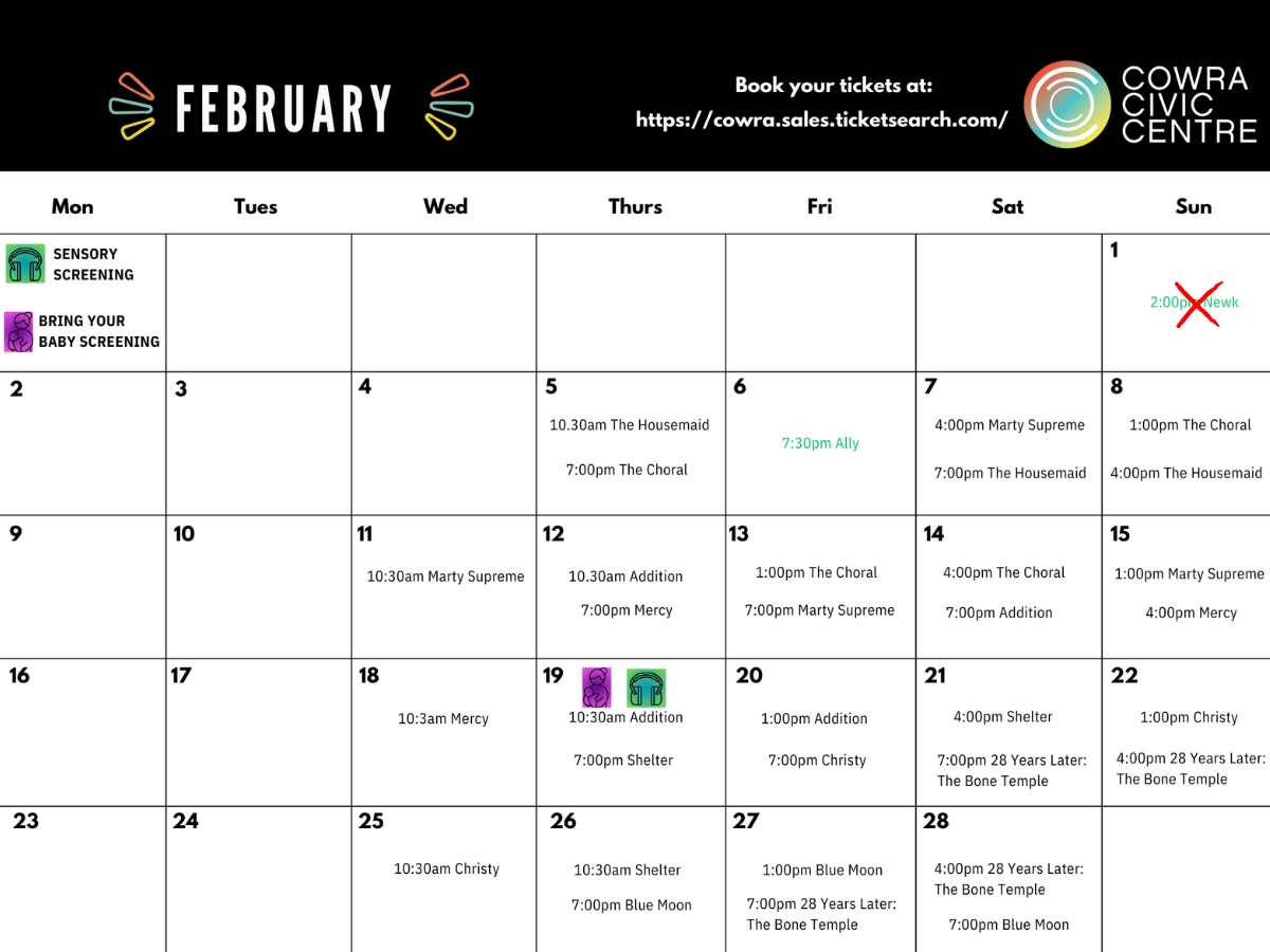 FEBRUARY 2026 CALENDAR OF EVENTS