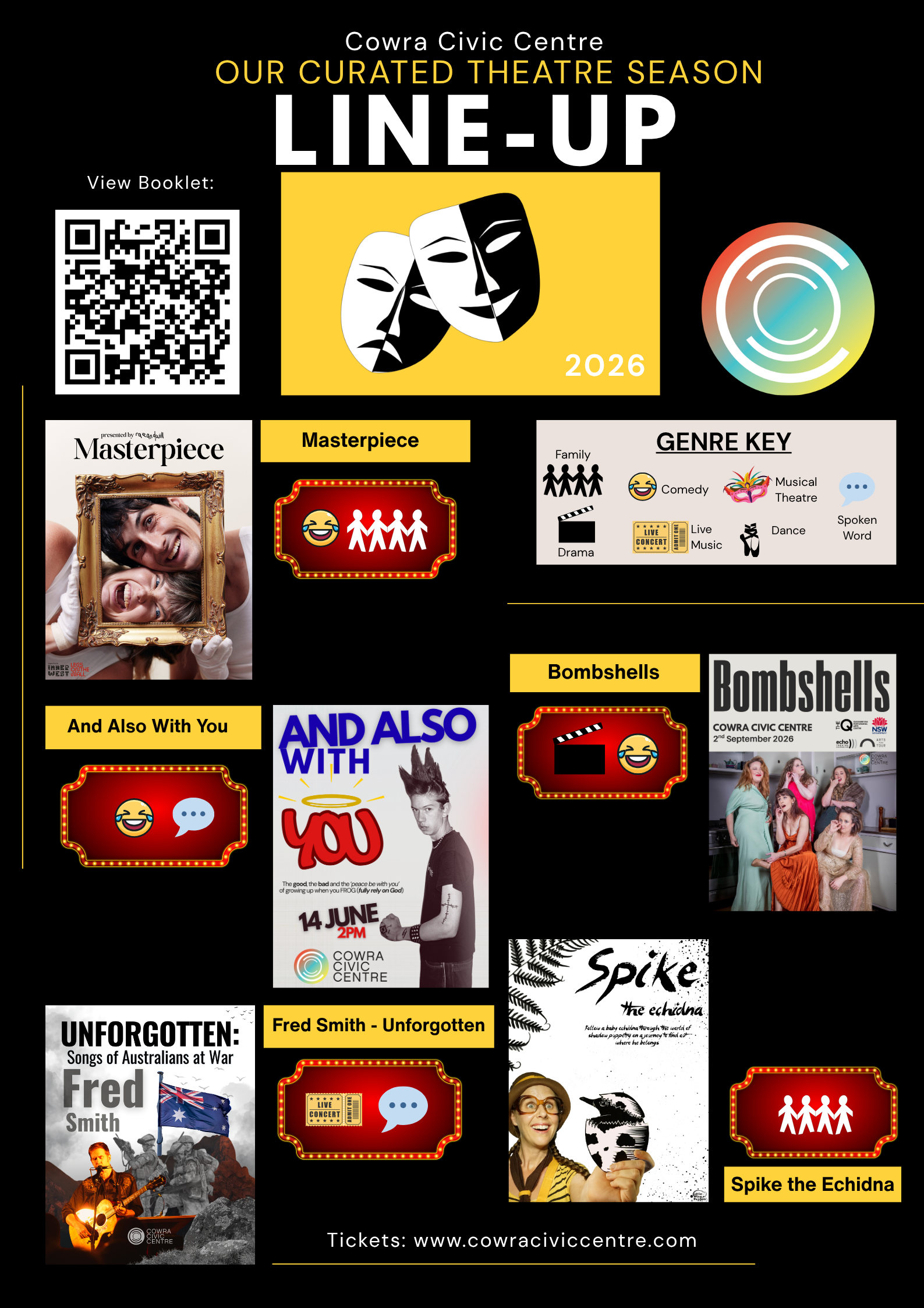 Our Curated Theatre Season Line-Up Poster